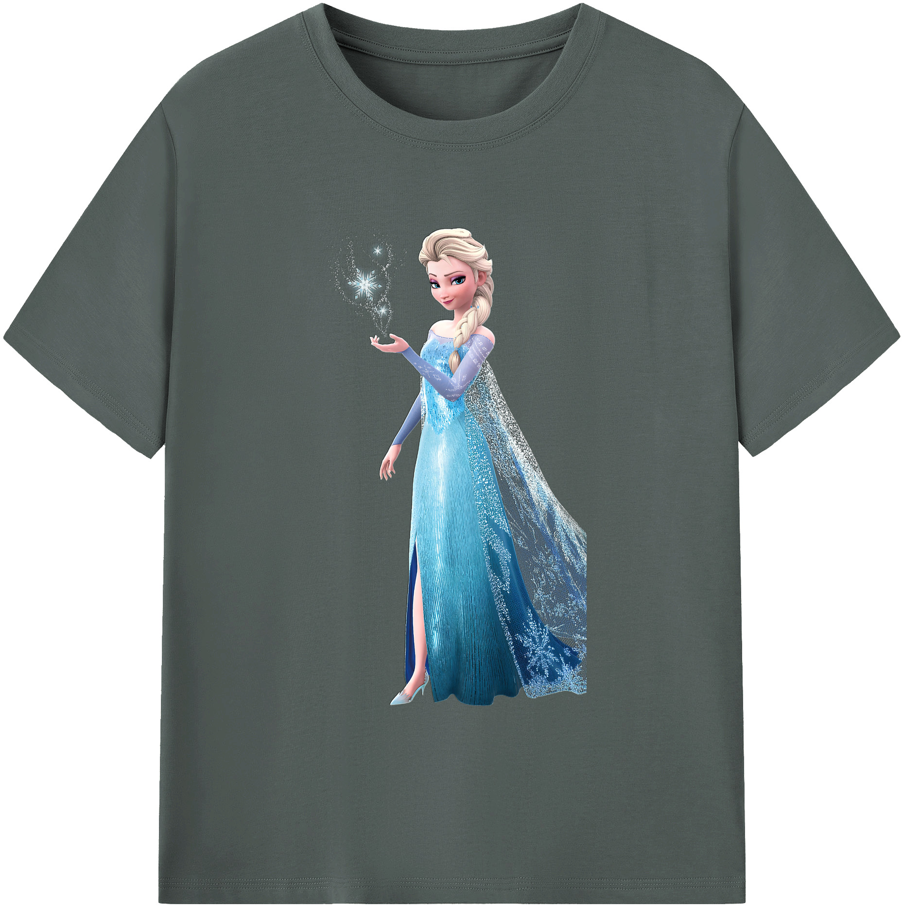 （画像用） アナと雪の女王 アンナ エルサ Frozen Anna Elsa 綿100％ メンズ半袖Tシャツ｜肌触りやわらか＆通気性